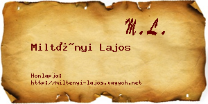 Miltényi Lajos névjegykártya