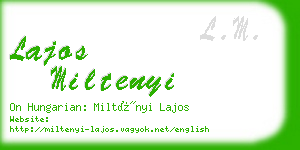 lajos miltenyi business card